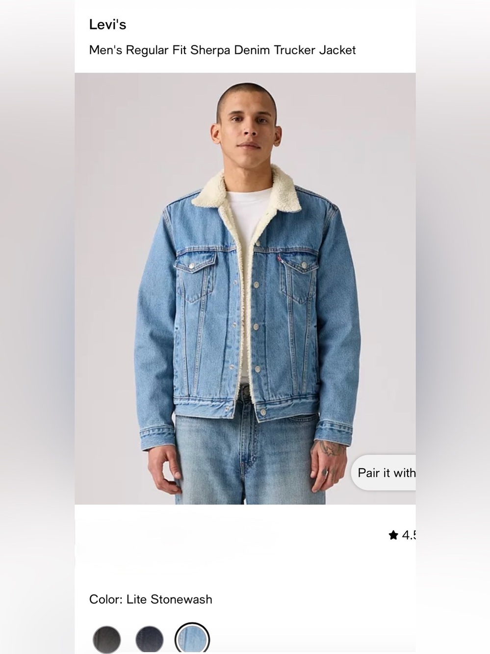 Levi's Light Blue Sherpa Denim Jacket
